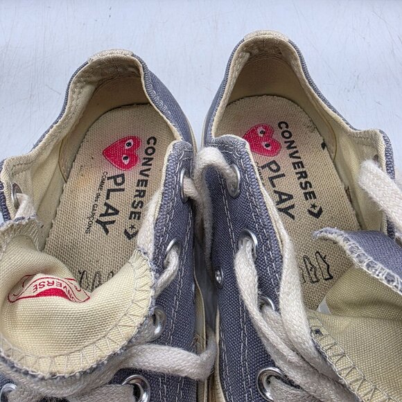 Converse Comme Des Garcons CDG PLAY x Chuck 70 Womens Sz 5 Low Steel Grey Shoes - Picture 9 of 13